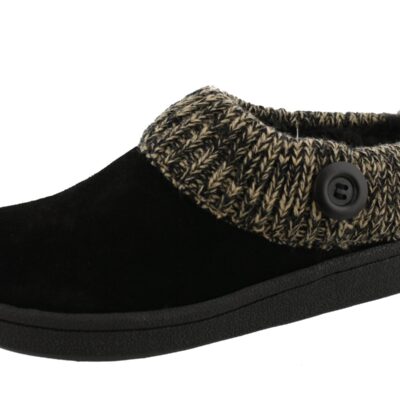 Clarks Women’s Knitted Collar Clog Winter Slippers Angelina